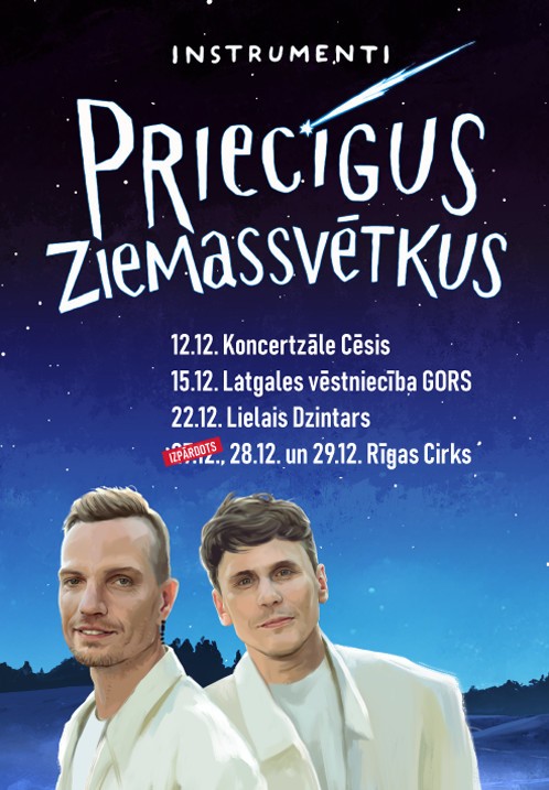 Pirkt biļetes Instrumenti | Priecīgus Ziemassvētkus koncerti Liepāja, Lielais Dzintars, Liepāja Decembris 22