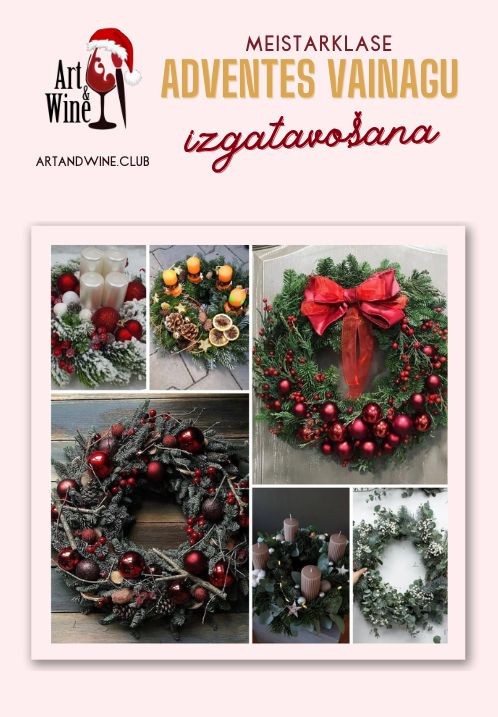 Buy tickets Art&Wine radošā meistarklase: Adventes vainagu meistarklase Rīga, Art and Wine studija December 03