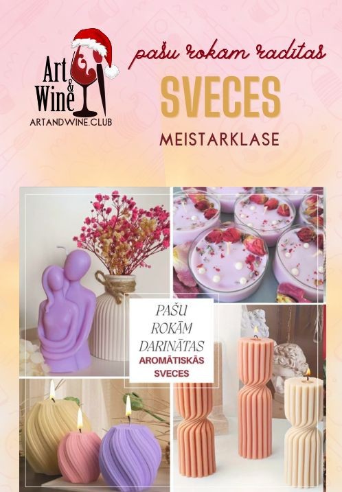 Pirkt biļetes Art and Wine radošā meistarklase: Pašu rokām darinātas aromātiskās sveces Rīga, Art and Wine studija Decembris 30