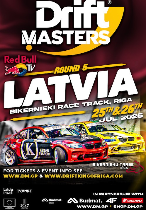 Pirkt biļetes Drift Masters Riga 2025. Rīga, Biķernieku kompleksā sporta bāze Jūlijs 25-26