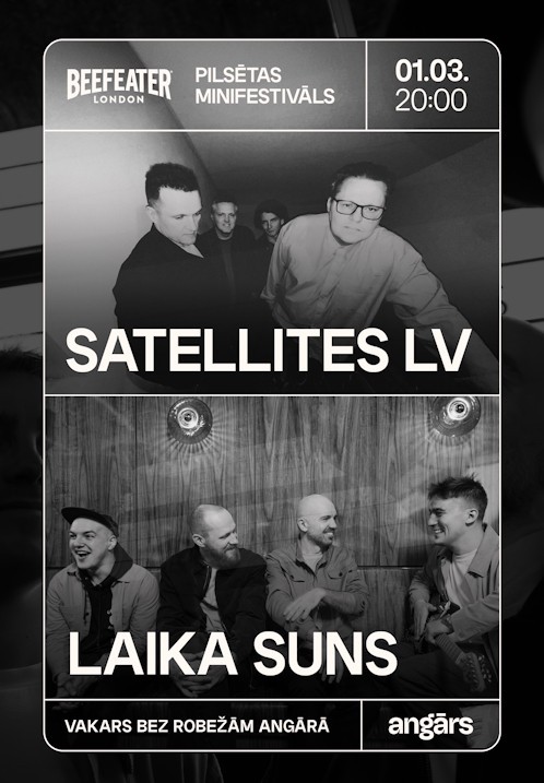 Pirkt biļetes Pilsētas minifestivāls: Laika Suns // Satellites LV Rīga,, Angāra koncertzāle Marts 01