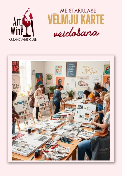 Buy tickets Art&Wine radošā Meistarklase 'Vēlmju karte' uz audekla 60x80 Rīga, Art and Wine studija January 31