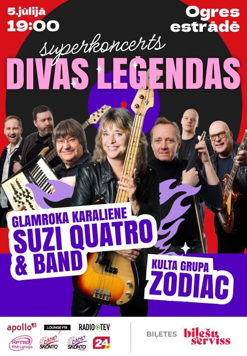 Pirkt biļetes Superkoncerts 'Divas leģendas': Zodiac un Suzi Quatro & Band Ogre, Ogres estrāde Jūlijs 05