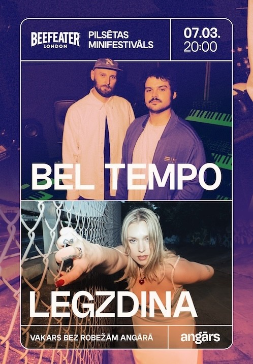 Pirkt biļetes Pilsētas minifestivāls. Legzdina // Bel Tempo Rīga,, Angārs koncertzāle Marts 07