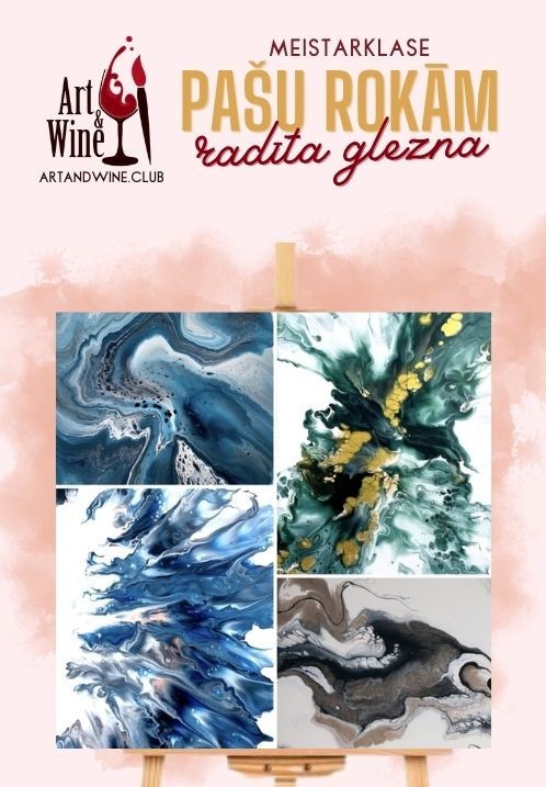 Buy tickets Art&Wine radošā meistarklase: Fluid Art Rīga, Art and Wine studija February 08