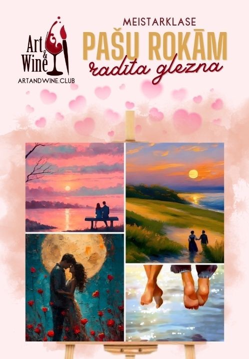 Buy tickets Art&Wine radošā meistarklase: Zīmējam 'Mīlestība' Rīga, Art and Wine studija February 24