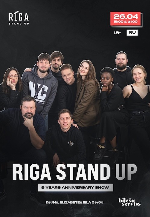 Купить билеты Riga Stand Up: 9 years anniversary show (ru) Rīga, Kinoteātris K Suns Апрель 26