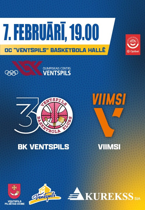 Buy tickets BK Ventspils - Viimsi. BK Ventspils mājas spēle Ventspils, Olimpiskais centrs Ventspils February 07