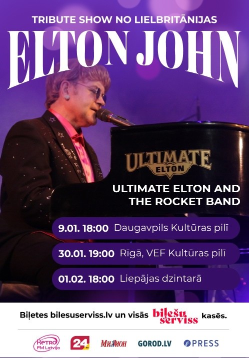 Pirkt biļetes Elton John Tribute Show Ultimate Elton & The Rocket Band Rīga, VEF kultūras pils Janvāris 30