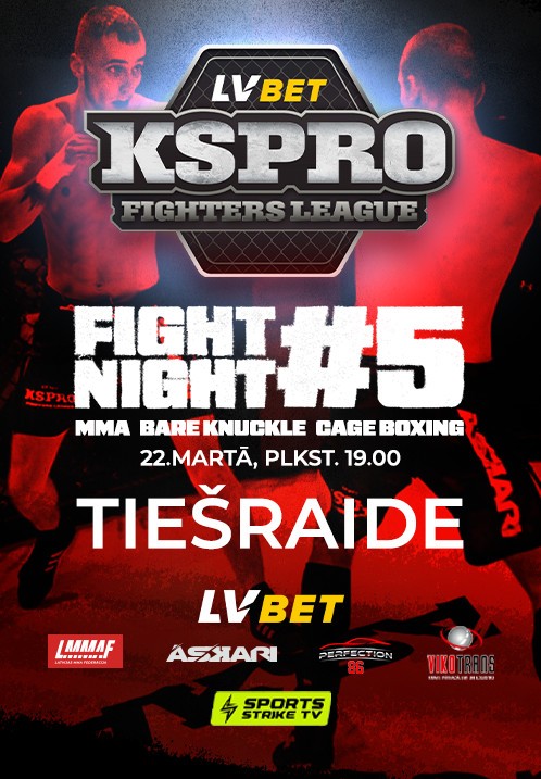 Pirkt biļetes LVBET KSPROFL Fight Night 5 Tiešraide Rīga, Biļešu Serviss tiešsaiste Marts 22