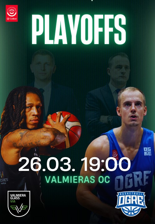 Pirkt biļetes VALMIERA GLASS VIA - BK Ogre. Optibet Latvijas-Igaunijas basketbola līga. Valmiera, Valmieras Olimpiskais centrs Marts 26