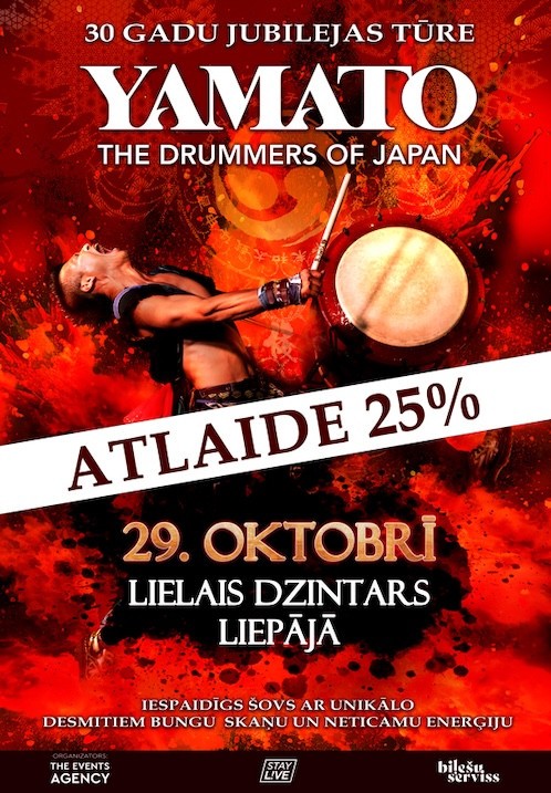 Pirkt biļetes Yamato Drummers Liepāja, Lielais Dzintars, Liepāja Oktobris 29