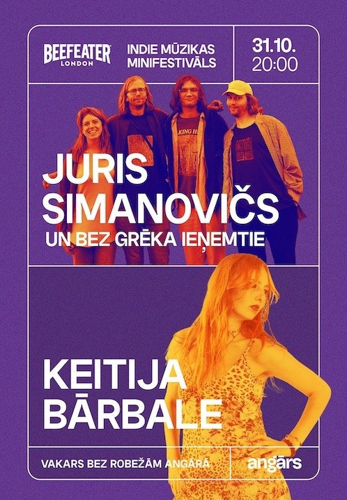 Pirkt biļetes Indie mūzikas Minifestivāls: Keitija Bārbale // Juris Simanovičs un Bez Grēka Ieņemtie Rīga, Angāra koncertzāle Oktobris 31