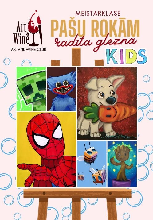 Pirkt biļetes Art and Wine Meistarklase bērniem 6+ Rīga, Art and Wine studija Maijs 17