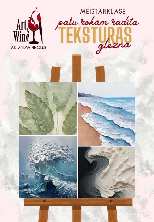 Pirkt biļetes Art and Wine radošā meistarklase: Zīmējam tekstūras gleznas Rīga, Art and Wine studija Maijs 17