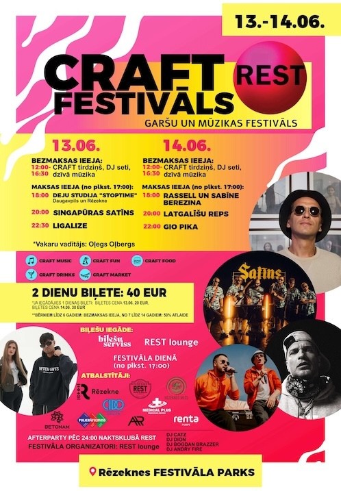 Pirkt biļetes Craft festivāls - Garšu un mūzikas festivāls Rēzekne, Rēzeknes festivāla parks Jūnijs 13