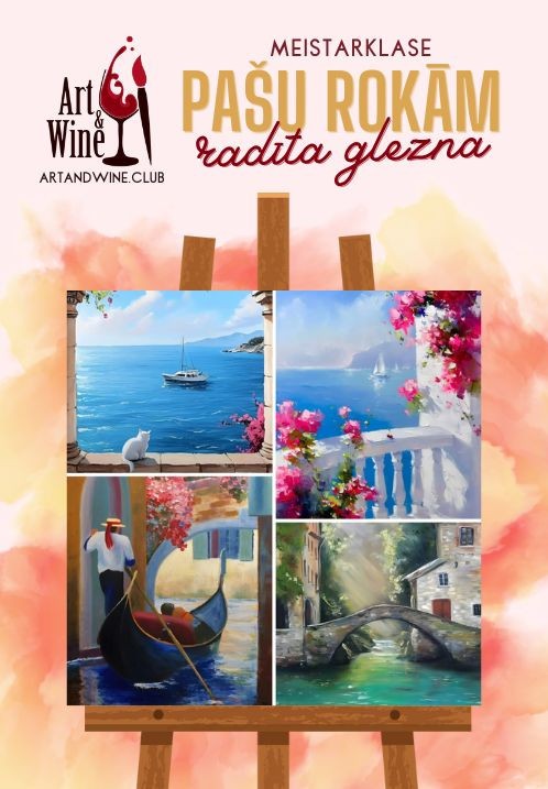 Pirkt biļetes Art and Wine radošā meistarklase: Zīmējam 'Itālija' Rīga, Art and Wine studija Jūnijs 05
