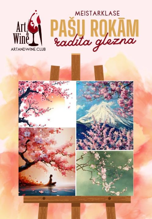 Pirkt biļetes Art&Wine radošā meistarklase: Zīmējam 'Sakura' Rīga, Art and Wine studija Jūnijs 07