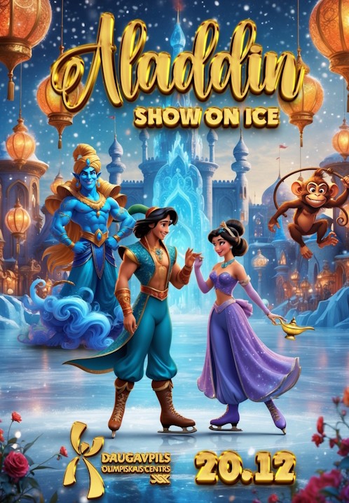Pirkt biļetes Aladdin on Ice Daugavpils, Daugavpils Olimpiskais Centrs Decembris 20