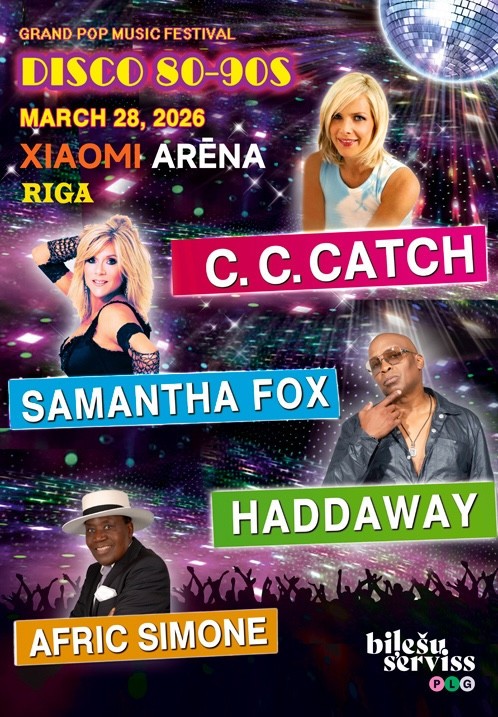 Pirkt biļetes С.C.Catch, Samantha Fox, Haddaway, Afric Simone Rīga, Xiaomi Arēna Marts 28