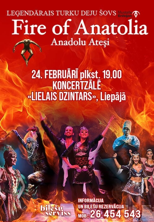 Купить билеты Turku deju šovs 'Fire of Anatolia' / Турецкое танцевальное шоу Liepāja, Lielais Dzintars, Liepāja Февраль 24