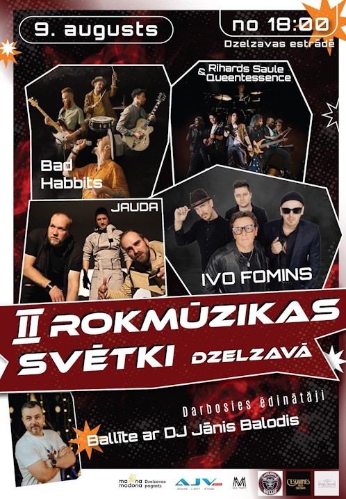 Pirkt biļetes Rokmūzikas svētki Dzelzavā Madonas nov., Dzelzavas estrāde Augusts 09-10