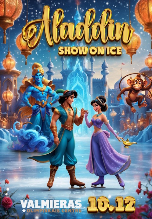 Pirkt biļetes Aladdin on Ice Valmiera, Valmieras Olimpiskais centrs Decembris 10