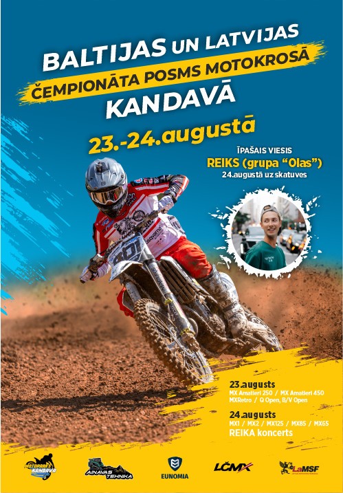 Pirkt biļetes Baltijas un Latvijas čempionāts Motokrosā 2025 Divu dienu biļete Kandavas pagasts, Motoparks Kandava Augusts 23-24
