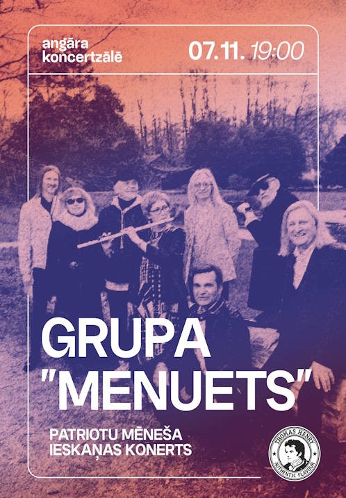 Pirkt biļetes Patriotu mēneša svētki ar grupu Menuets Rīga, Angāra koncertzāle Novembris 07