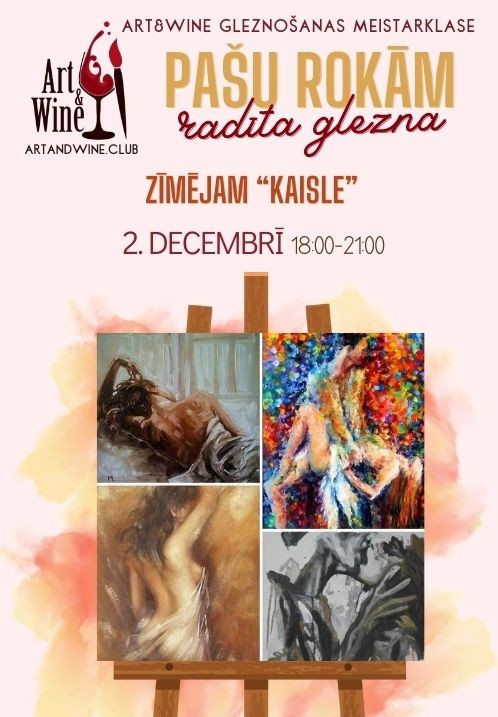Pirkt biļetes Art&Wine radošā meistarklase: Zīmējam 'Kaisle' Rīga, Art and Wine studija Jūlijs 19