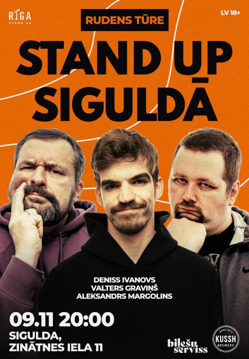 Pirkt biļetes Stand Up izrāde Siguldā Sigulda, Kussh Brewery Novembris 09