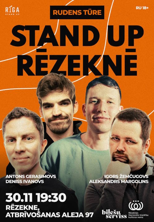 Купить билеты Stand Up izrāde Rēzeknē Rēzekne, Rēzeknes Nacionālo biedrību kultūras nams Ноябрь 30