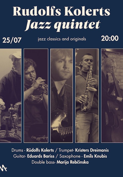 Pirkt biļetes Rudolfs Kolerts Jazz quintet Rīga, MASA kultūrbārs Jūlijs 25