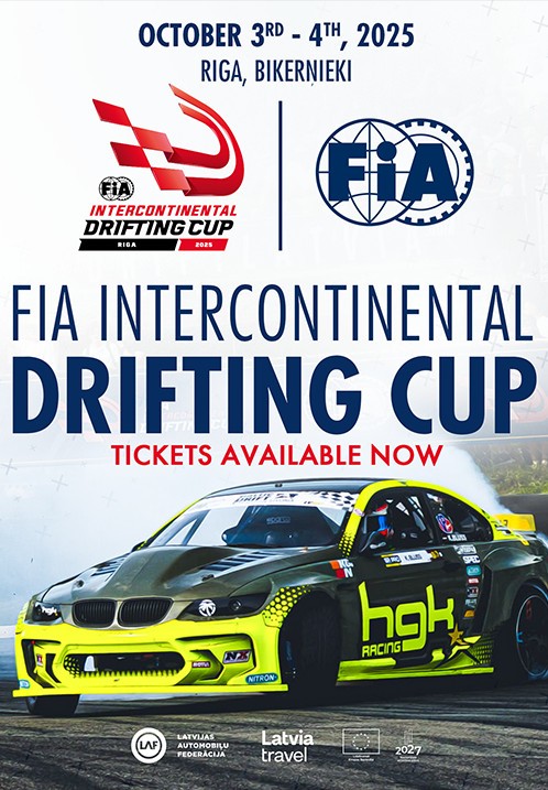 Pirkt biļetes FIA IDC Drift World Cup 2025 Rīga, Biķernieku kompleksā sporta bāze Oktobris 04