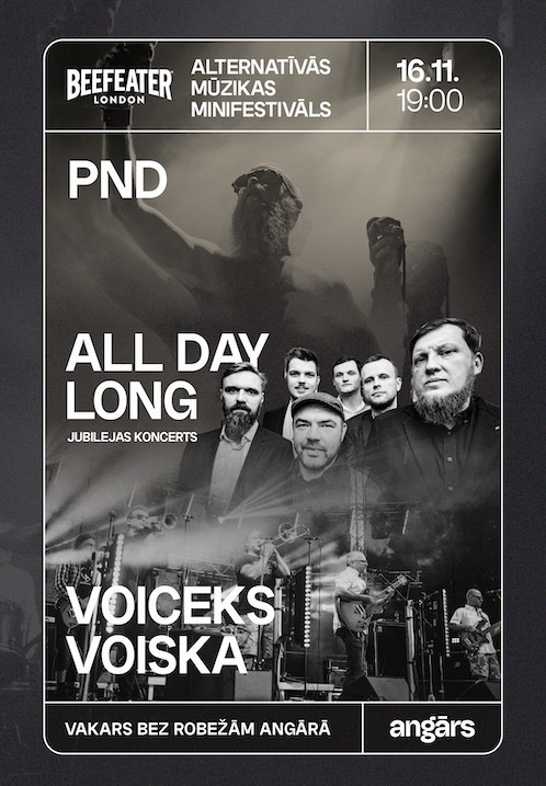 Pirkt biļetes Alternatīvās mūzikas Minifestivāls: All Day Long // Voiceks Voiska // PND  Rīga, Angāra koncertzāle Novembris 16-17