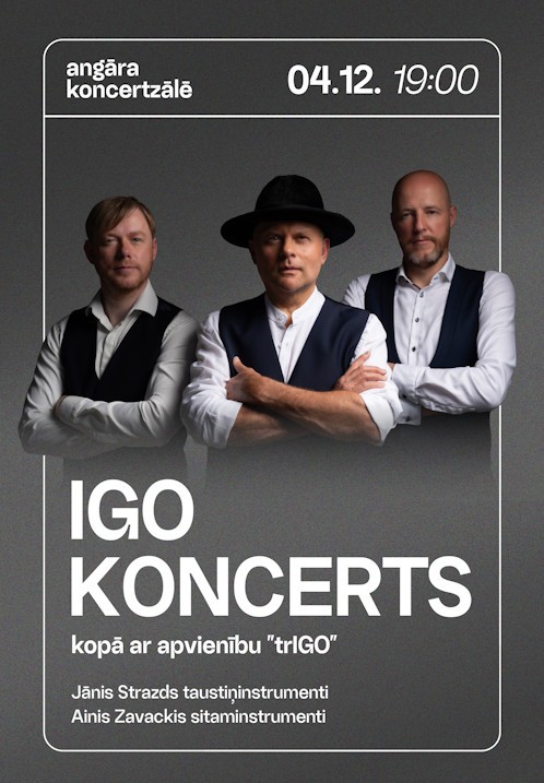 Pirkt biļetes IGO solokoncerts: vakars ar trIGO Rīga, Angāra koncertzāle Decembris 04