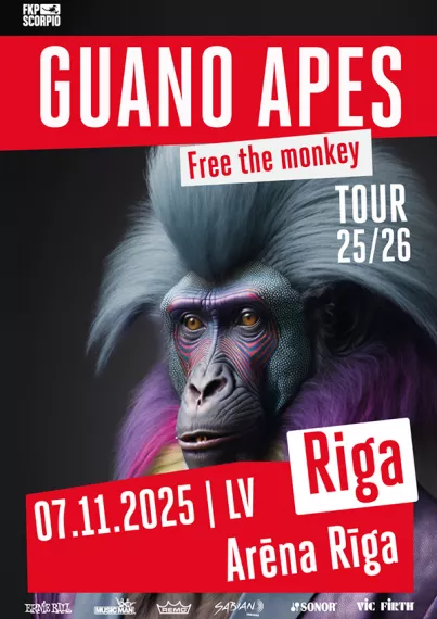 Pirkt biļetes GUANO APES (De) Rīga, Arēna Rīga Novembris 07